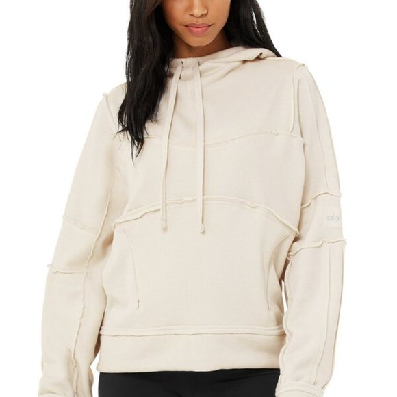 XS Alo Yoga Dimension Hoodie Bone - Picture 2 of 5